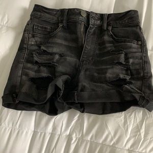 Black jean shorts
